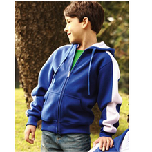 Load image into Gallery viewer, Kids Contrast Fleece Zip Through Hoodie
