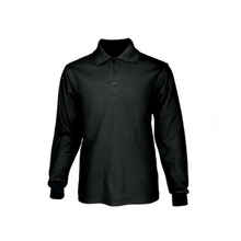 Load image into Gallery viewer, Kids Plain Colour Poly Face Cotton Backing Long Sleeve Polo
