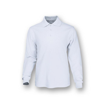 Load image into Gallery viewer, Kids Plain Colour Poly Face Cotton Backing Long Sleeve Polo
