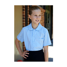 Load image into Gallery viewer, Girls Peter Pan Collar Short Sleeve School Shirt

