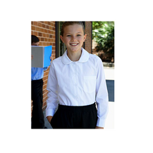 Load image into Gallery viewer, Girls Peter Pan Collar Long Sleeve School Shirt
