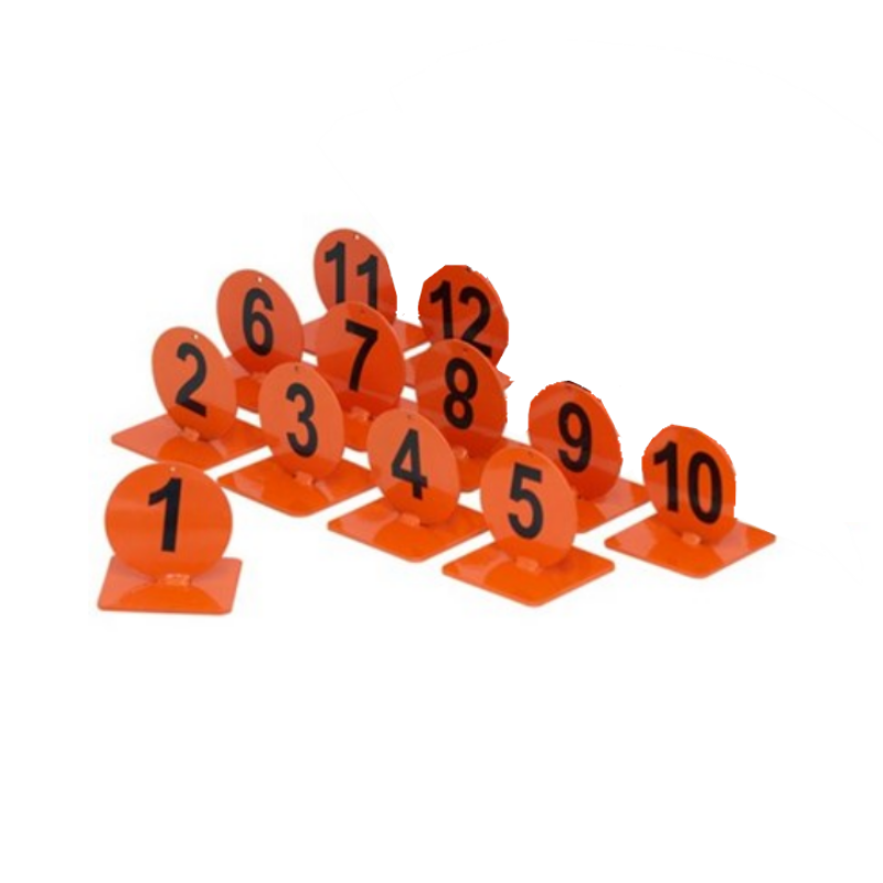 Numbered Field Event Marker Set With Base Set of 12