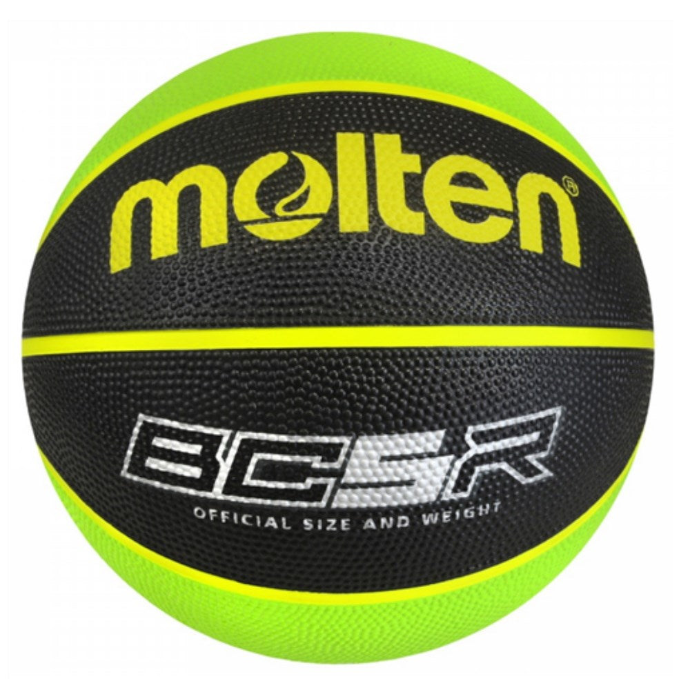 Molten BCR Rubber Coloured Basketball Size 5 Black/Green