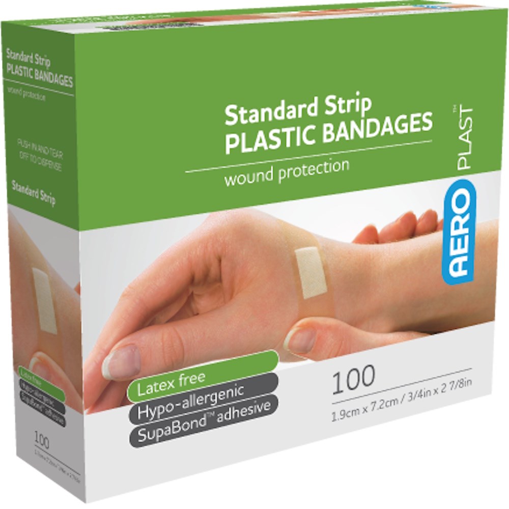 Aeroplast Standard Plastic Plasters Box 100 – Edsports NZ
