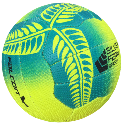 Silver Fern Falcon Match Netball Size 5 Yellow/Turquoise