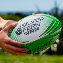 Load image into Gallery viewer, Silver Fern Stellar Rugby Ball Size 4
