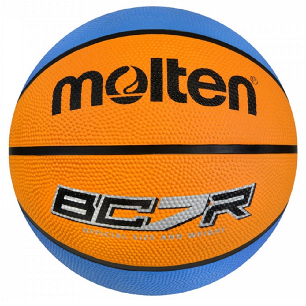 Molten BCR Rubber Coloured Basketball Size 6 Orange/Cyan